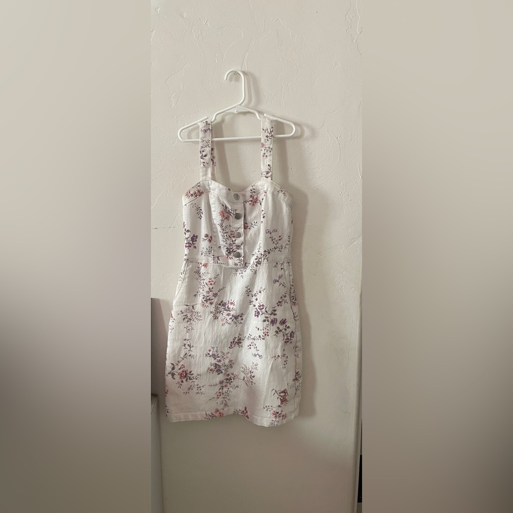 Jean white floral dress